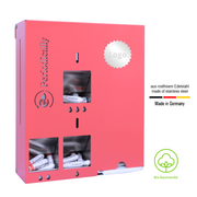 Tampon and sanitary pad dispenser for all tampon sizes with initial filling