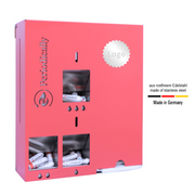 Tampon and sanitary pad dispenser for all tampon sizes with initial filling