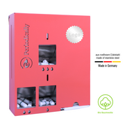 Tampon and sanitary pad dispenser for all tampon sizes with initial filling