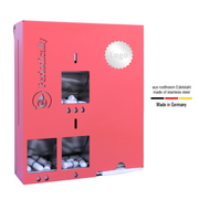 Tampon and sanitary pad dispenser for all tampon sizes with initial filling
